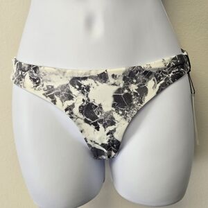 Onia lily full sporty bikini bottom black white marble XS